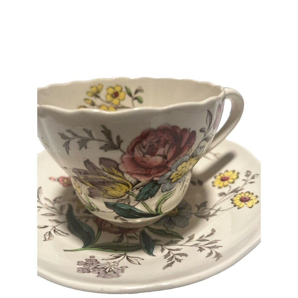 Spode Copeland Gainsborough Tea Cup & Saucer Old Mark England Romantic Regency